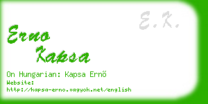 erno kapsa business card