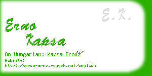erno kapsa business card